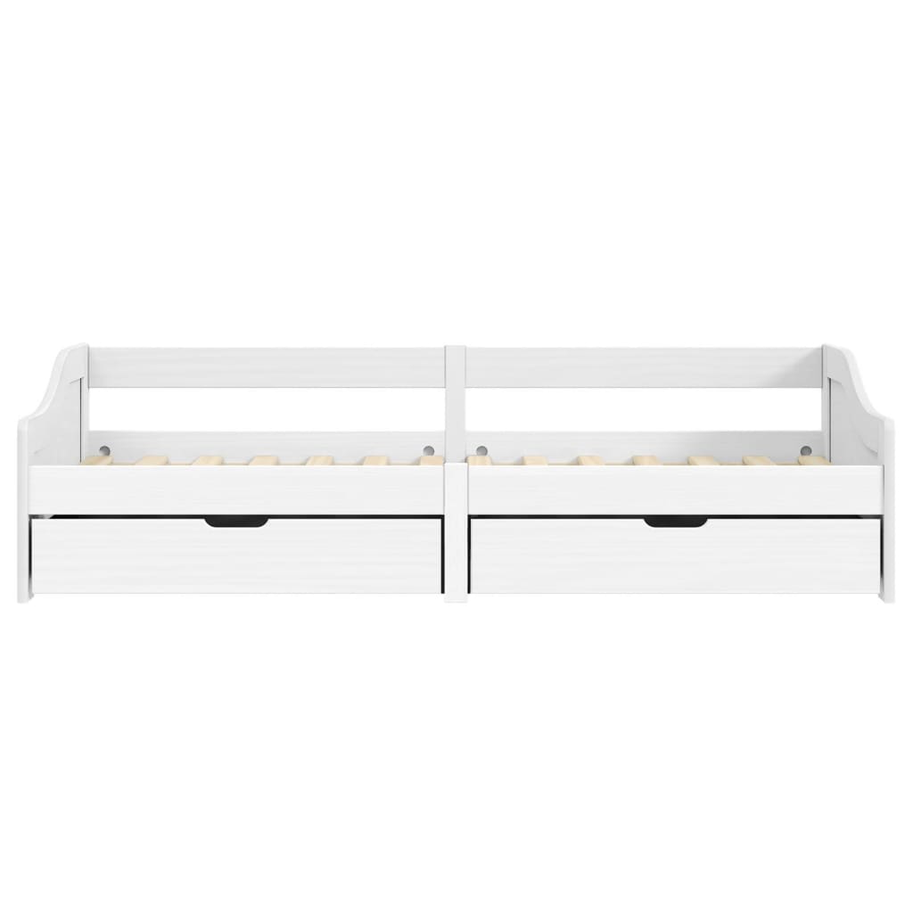 Day Bed with 2 Drawers without Mattress "IRUN" White 90x200 cm - Bargainia.com - 
