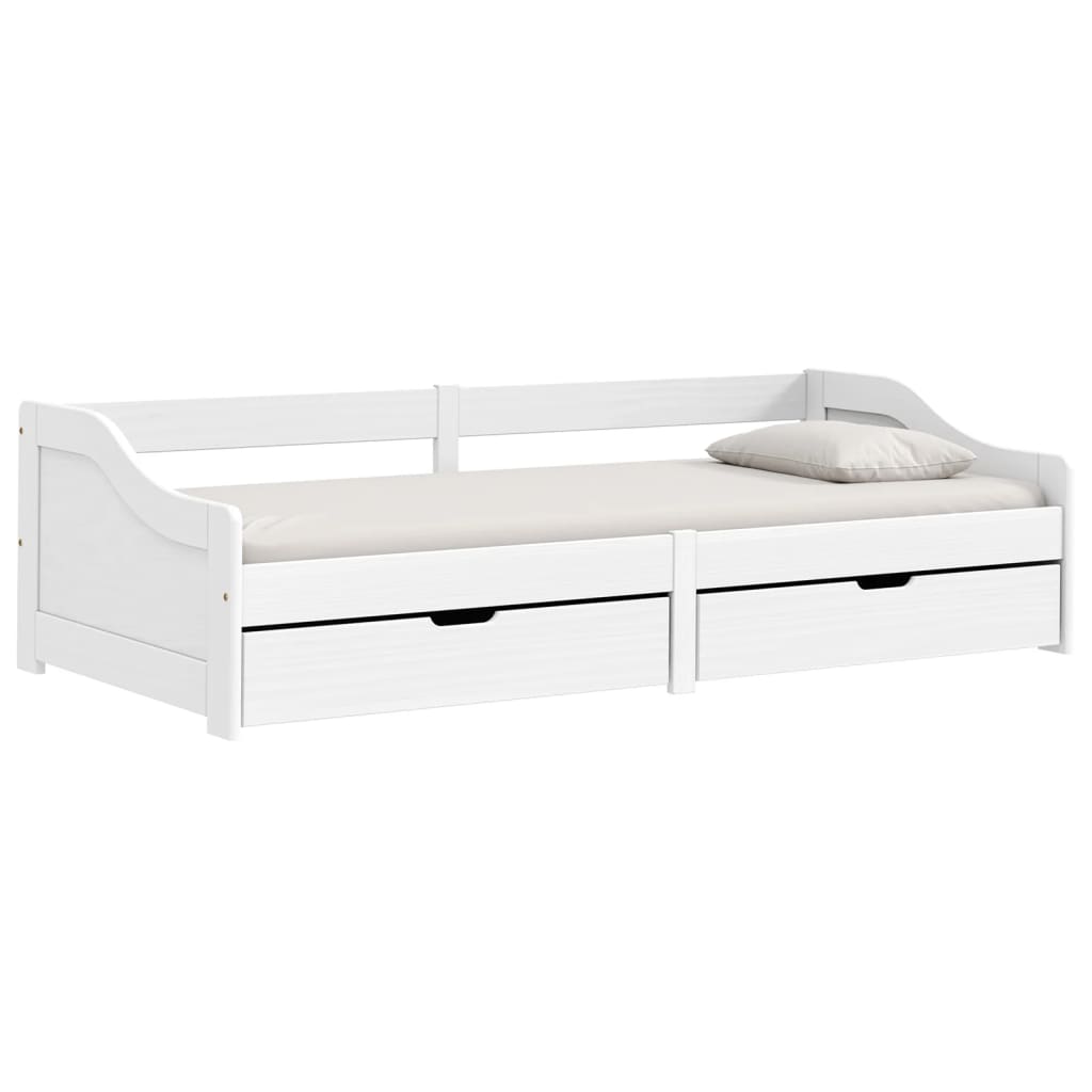 Day Bed with 2 Drawers without Mattress "IRUN" White 90x200 cm - Bargainia.com - 