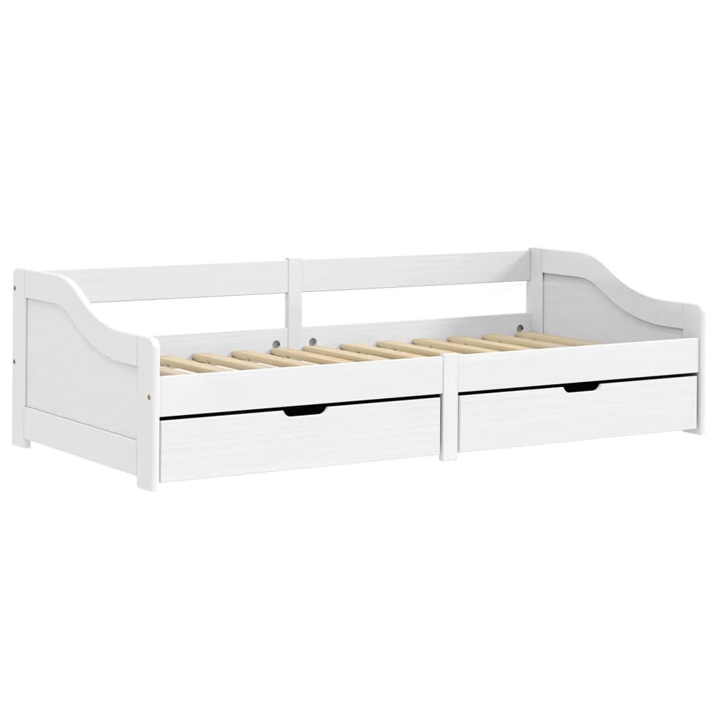 Day Bed with 2 Drawers without Mattress "IRUN" White 90x200 cm - Bargainia.com - 