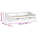 Day Bed with 2 Drawers without Mattress "IRUN" White 90x200 cm - Bargainia.com - 