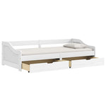 Day Bed with 2 Drawers without Mattress "IRUN" White 90x200 cm - Bargainia.com - 
