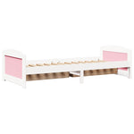 Day Bed with 2 Drawers without Mattress IRUN White&Pink 90x200 cm - Bargainia.com - 