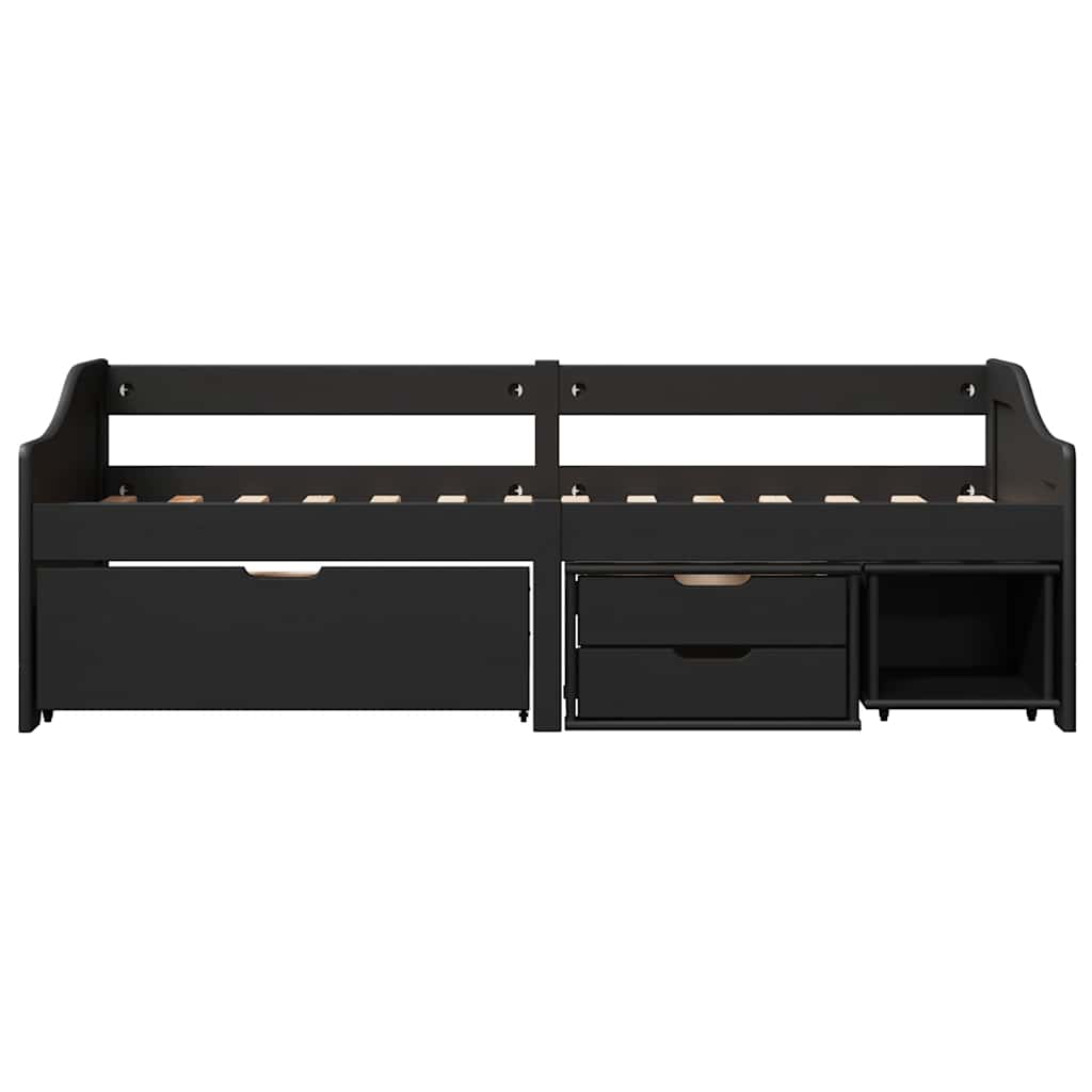 Day Bed with 3 Drawers without Mattress IRUN Black 90x200 cm - Bargainia.com - 