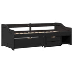 Day Bed with 3 Drawers without Mattress IRUN Black 90x200 cm - Bargainia.com - 