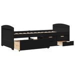 Day Bed with 5 Drawers without Mattress IRUN Black 90x200 cm - Bargainia.com - 