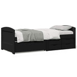 Day Bed with 5 Drawers without Mattress IRUN Black 90x200 cm - Bargainia.com - 