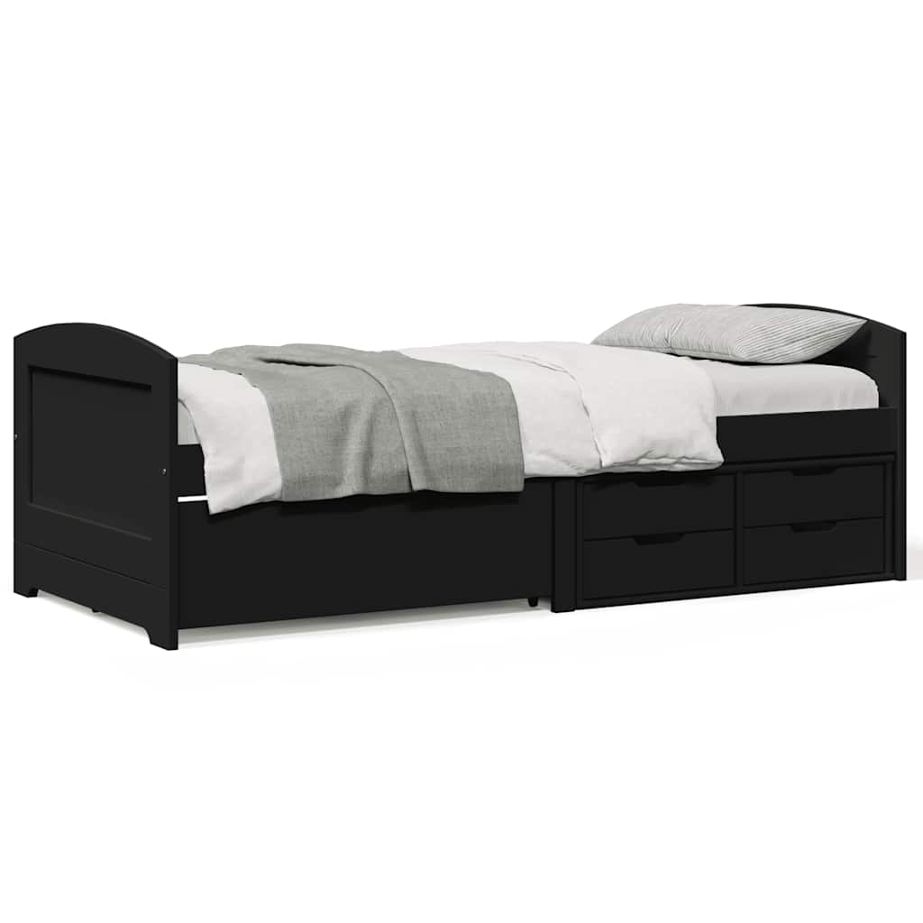 Day Bed with 5 Drawers without Mattress IRUN Black 90x200 cm - Bargainia.com - 