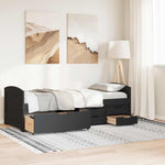 Day Bed with 5 Drawers without Mattress IRUN Black 90x200 cm - Bargainia.com - 