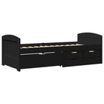 Day Bed with 5 Drawers without Mattress IRUN Black 90x200 cm - Bargainia.com - 