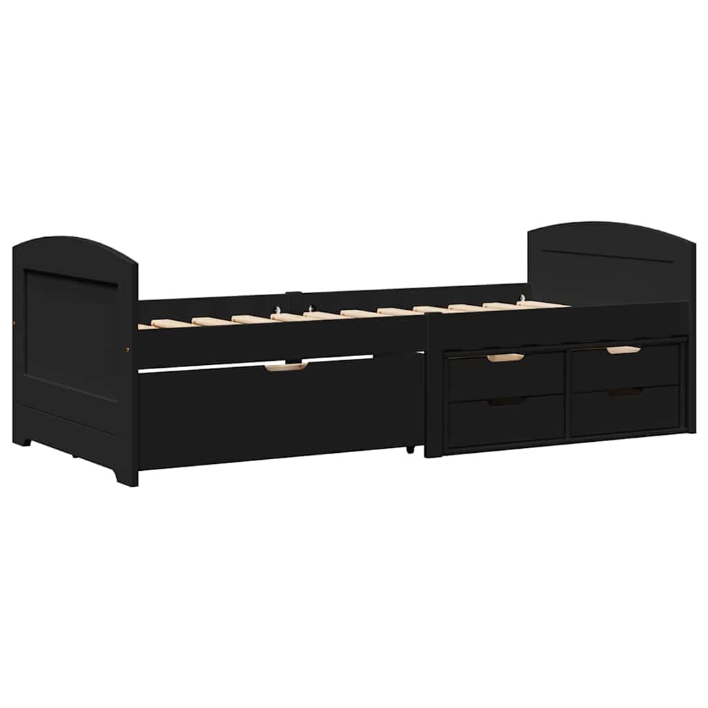 Day Bed with 5 Drawers without Mattress IRUN Black 90x200 cm - Bargainia.com - 