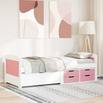 Day Bed with 5 Drawers without Mattress IRUN White&Pink 90x200 cm - Bargainia.com - 