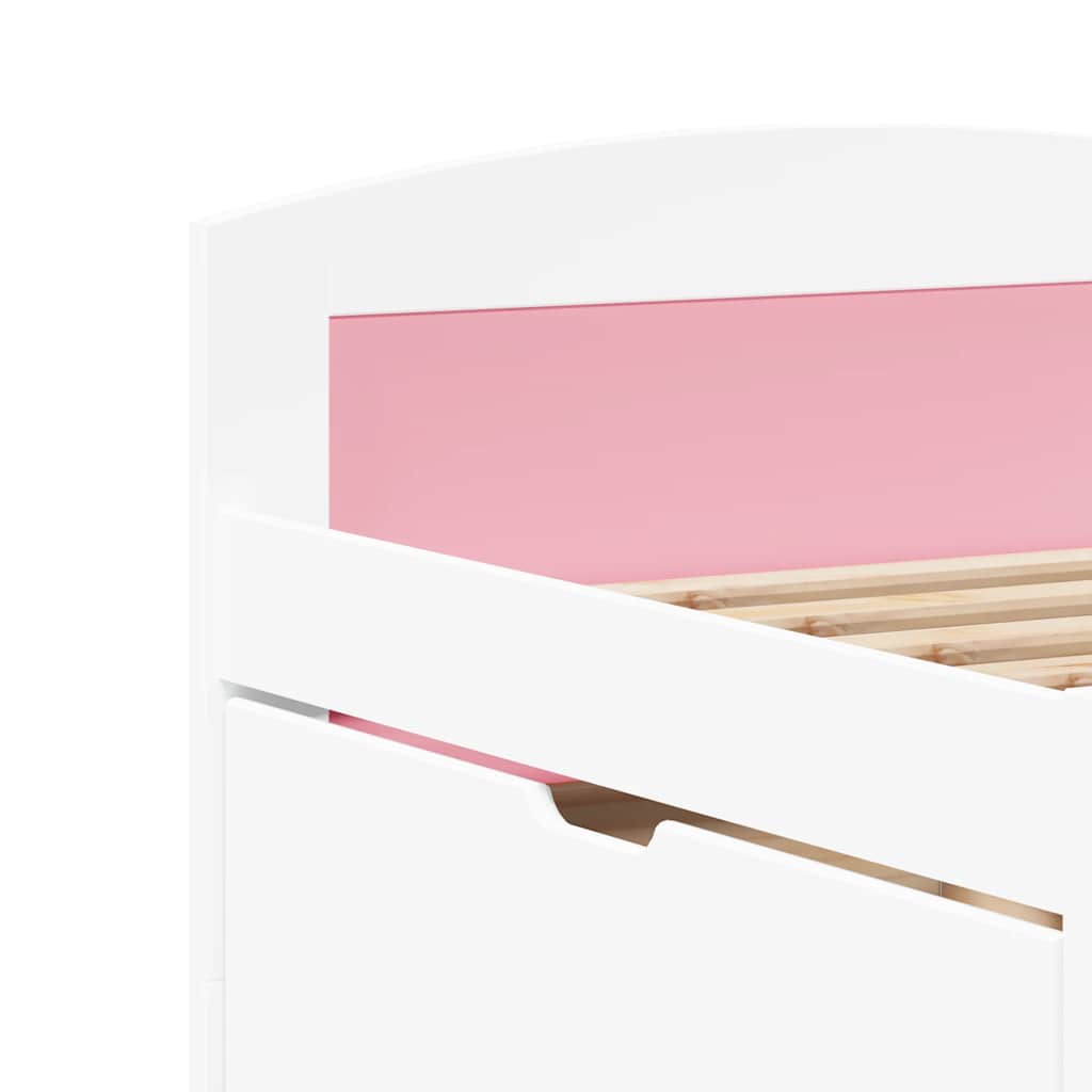 Day Bed with 5 Drawers without Mattress IRUN White&Pink 90x200 cm - Bargainia.com - 