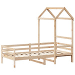 Day Bed with Roof without Mattress 80x200 cm Solid Wood - Bargainia.com - 