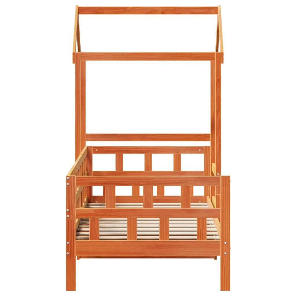 Day Bed with Roof without Mattress Wax Brown 80x200 cm Solid Wood - Bargainia.com - 