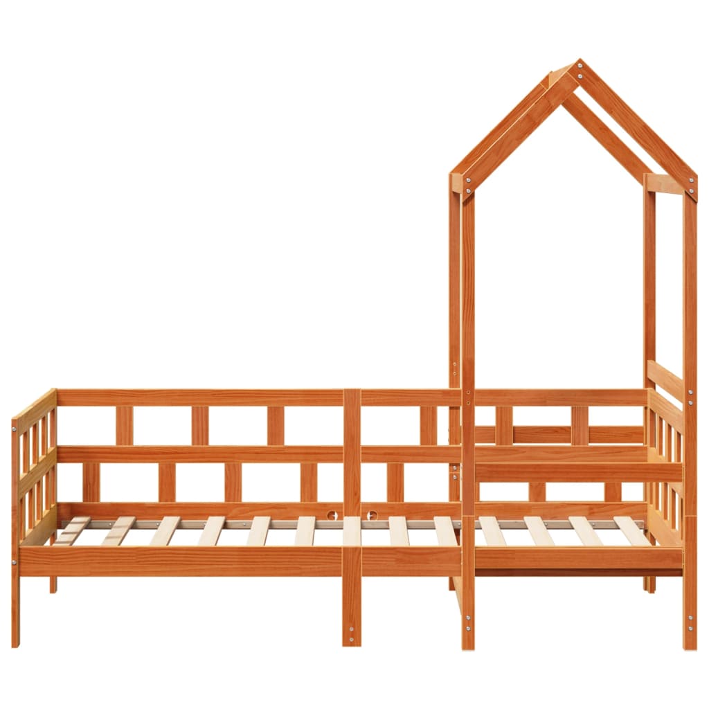 Day Bed with Roof without Mattress Wax Brown 80x200 cm Solid Wood - Bargainia.com - 