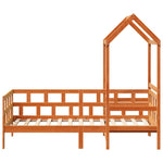 Day Bed with Roof without Mattress Wax Brown 90x200 cm Solid Wood - Bargainia.com - 