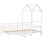Day Bed with Roof without Mattress White 80x200 cm Solid Wood - Bargainia.com - 