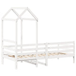 Day Bed with Roof without Mattress White 80x200 cm Solid Wood - Bargainia.com - 