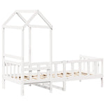 Day Bed with Roof without Mattress White 80x200 cm Solid Wood - Bargainia.com - 
