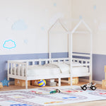 Day Bed with Roof without Mattress White 80x200 cm Solid Wood - Bargainia.com - 