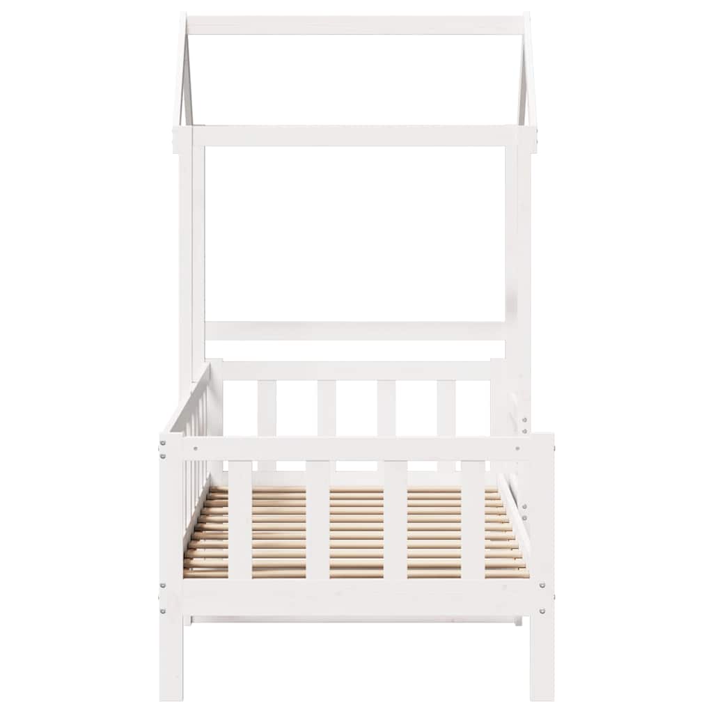 Day Bed with Roof without Mattress White 80x200 cm Solid Wood - Bargainia.com - 