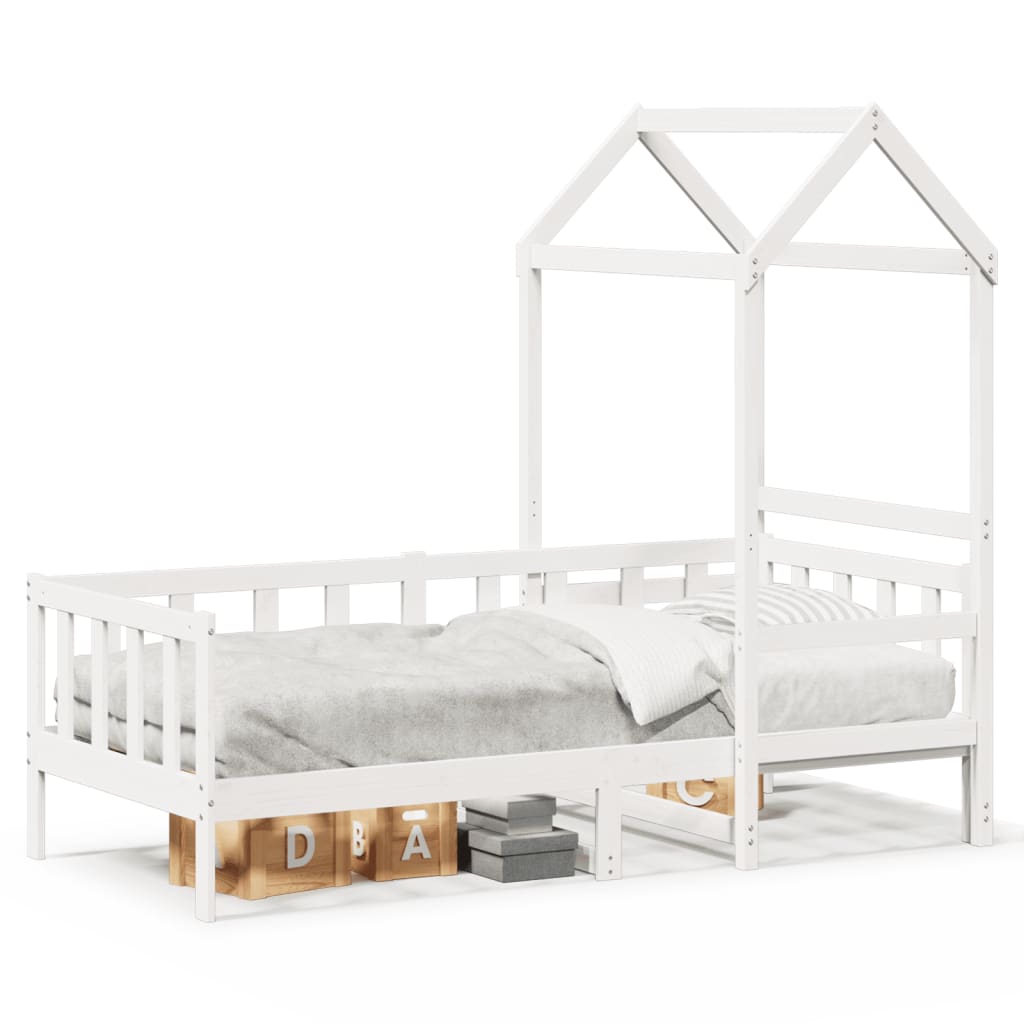 Day Bed with Roof without Mattress White 80x200 cm Solid Wood - Bargainia.com - 