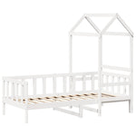 Day Bed with Roof without Mattress White 80x200 cm Solid Wood - Bargainia.com - 