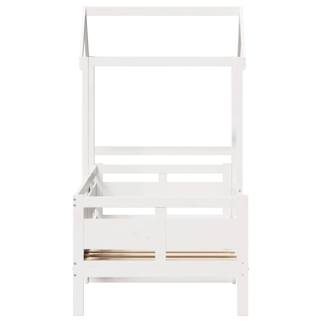 Day Bed with Roof without Mattress White 80x200 cm Solid Wood - Bargainia.com - 