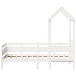 Day Bed with Roof without Mattress White 80x200 cm Solid Wood - Bargainia.com - 