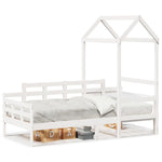 Day Bed with Roof without Mattress White 80x200 cm Solid Wood - Bargainia.com - 