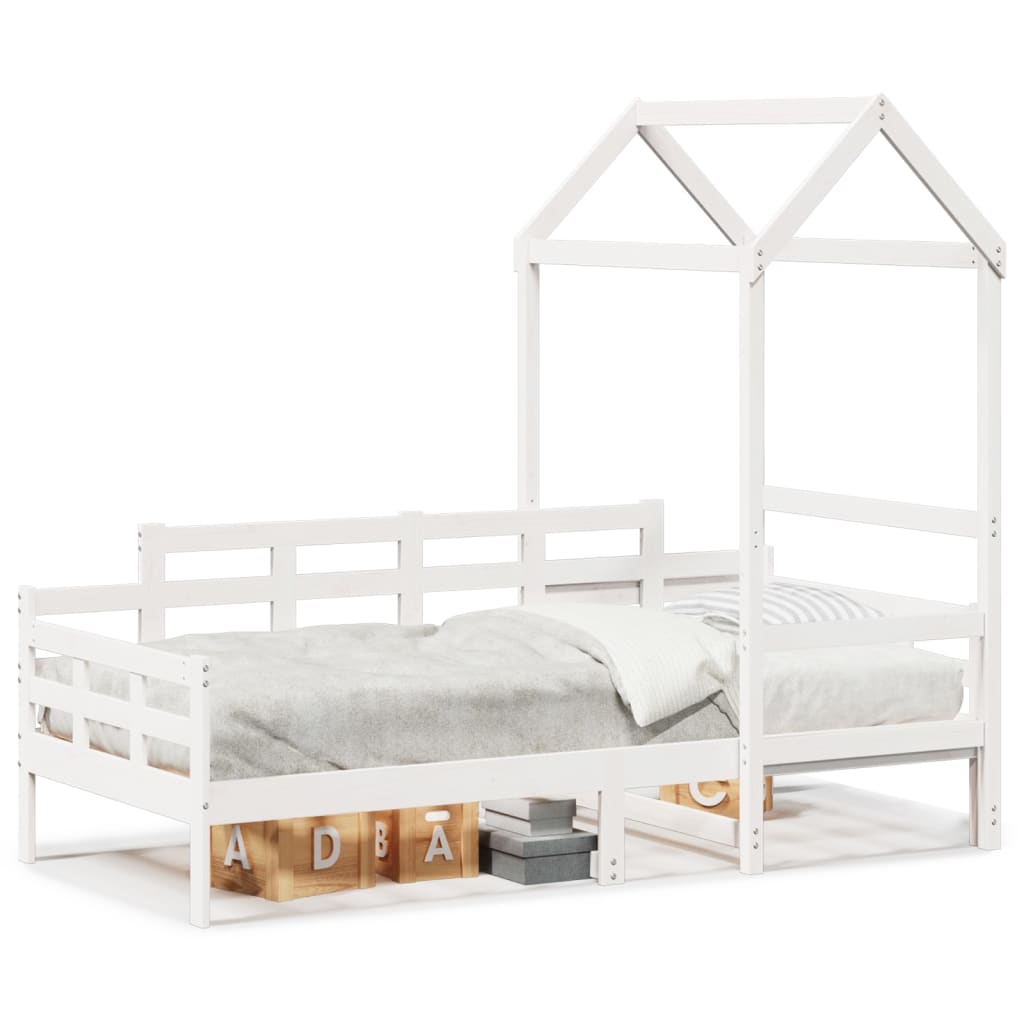 Day Bed with Roof without Mattress White 80x200 cm Solid Wood - Bargainia.com - 