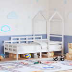 Day Bed with Roof without Mattress White 80x200 cm Solid Wood - Bargainia.com - 