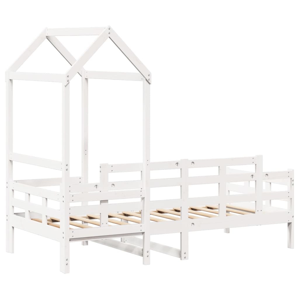 Day Bed with Roof without Mattress White 80x200 cm Solid Wood - Bargainia.com - 