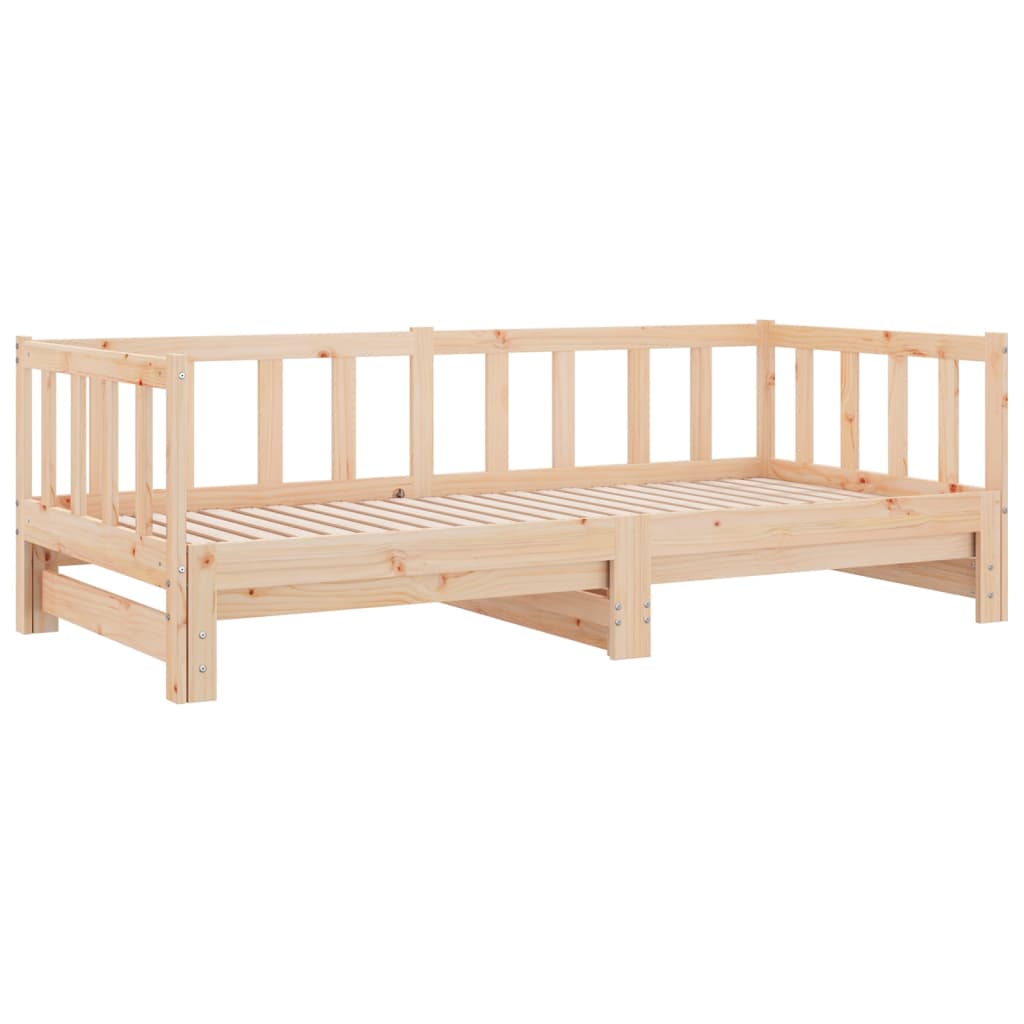 Day Bed with Trundle without Mattress 90x200 cm Solid Wood - Bargainia.com - 