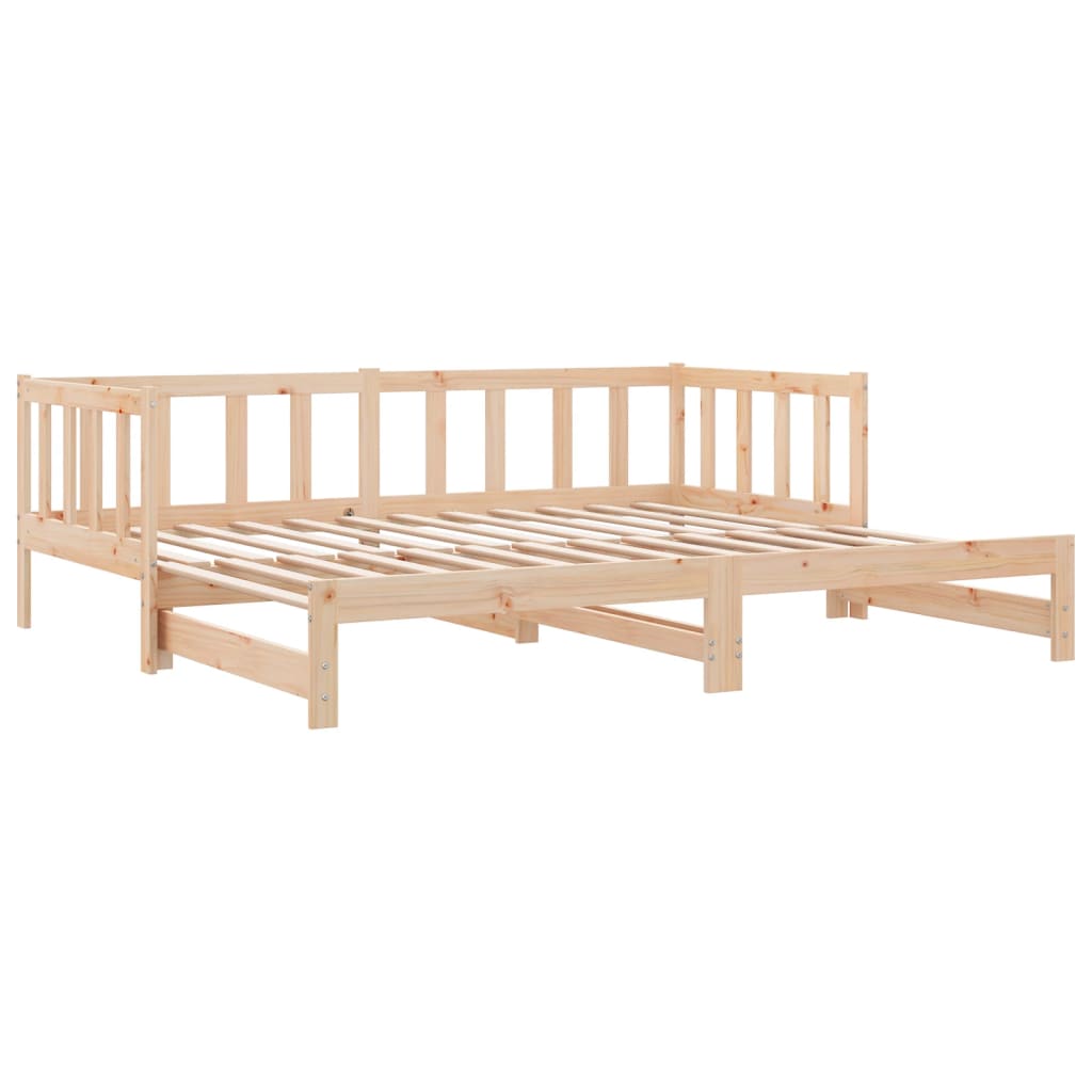 Day Bed with Trundle without Mattress 90x200 cm Solid Wood - Bargainia.com - 