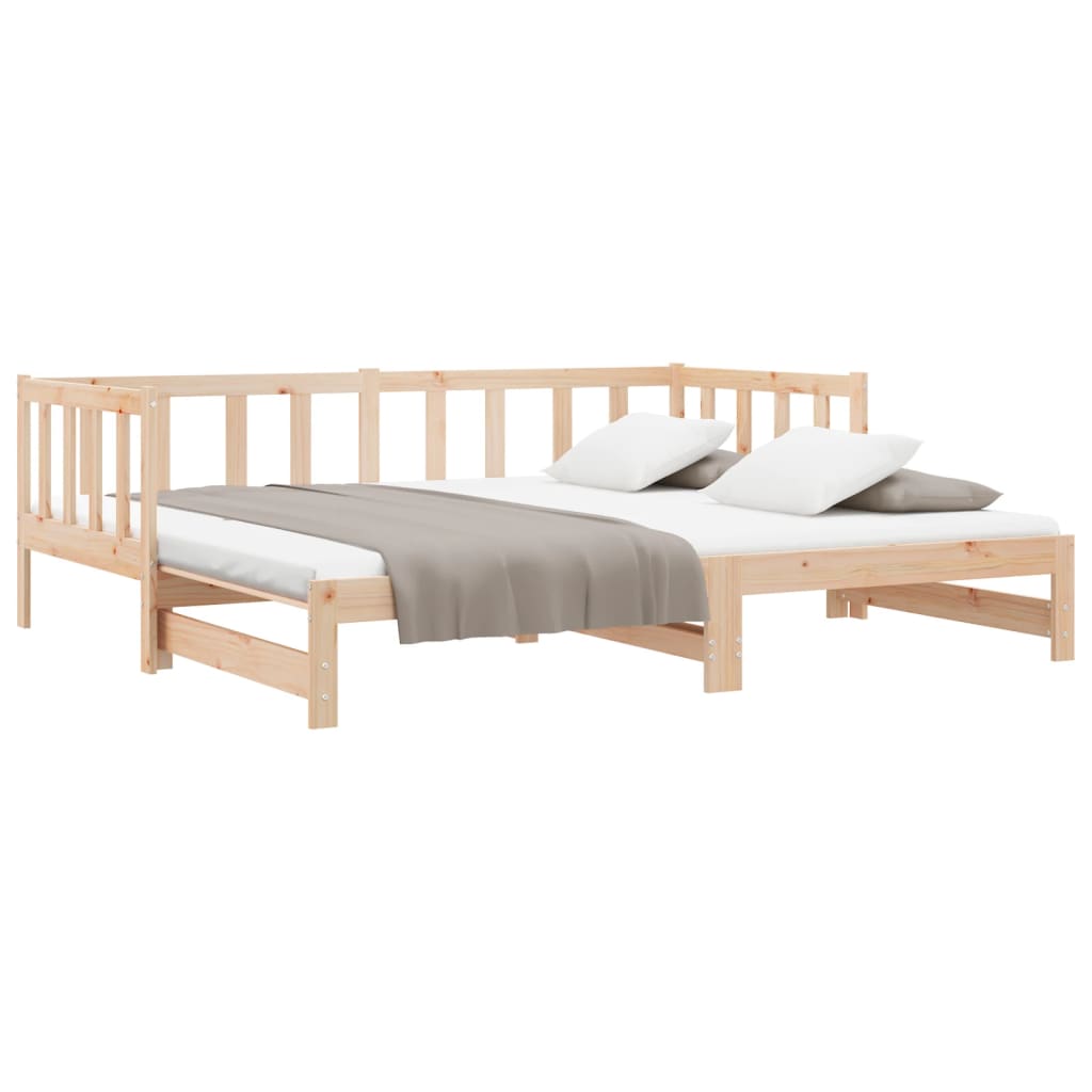 Day Bed with Trundle without Mattress 90x200 cm Solid Wood - Bargainia.com - 
