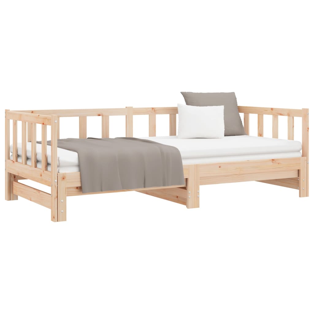Day Bed with Trundle without Mattress 90x200 cm Solid Wood - Bargainia.com - 