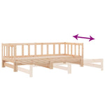 Day Bed with Trundle without Mattress 90x200 cm Solid Wood - Bargainia.com - 