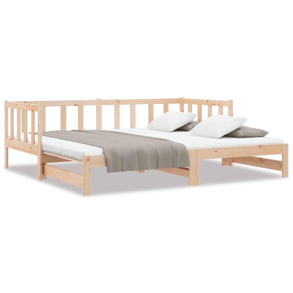 Day Bed with Trundle without Mattress 90x200 cm Solid Wood - Bargainia.com - 