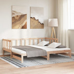 Day Bed with Trundle without Mattress 90x200 cm Solid Wood - Bargainia.com - 