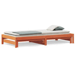 Day Bed with Trundle without Mattress Wax Brown 90x190 cm Single - Bargainia.com - 
