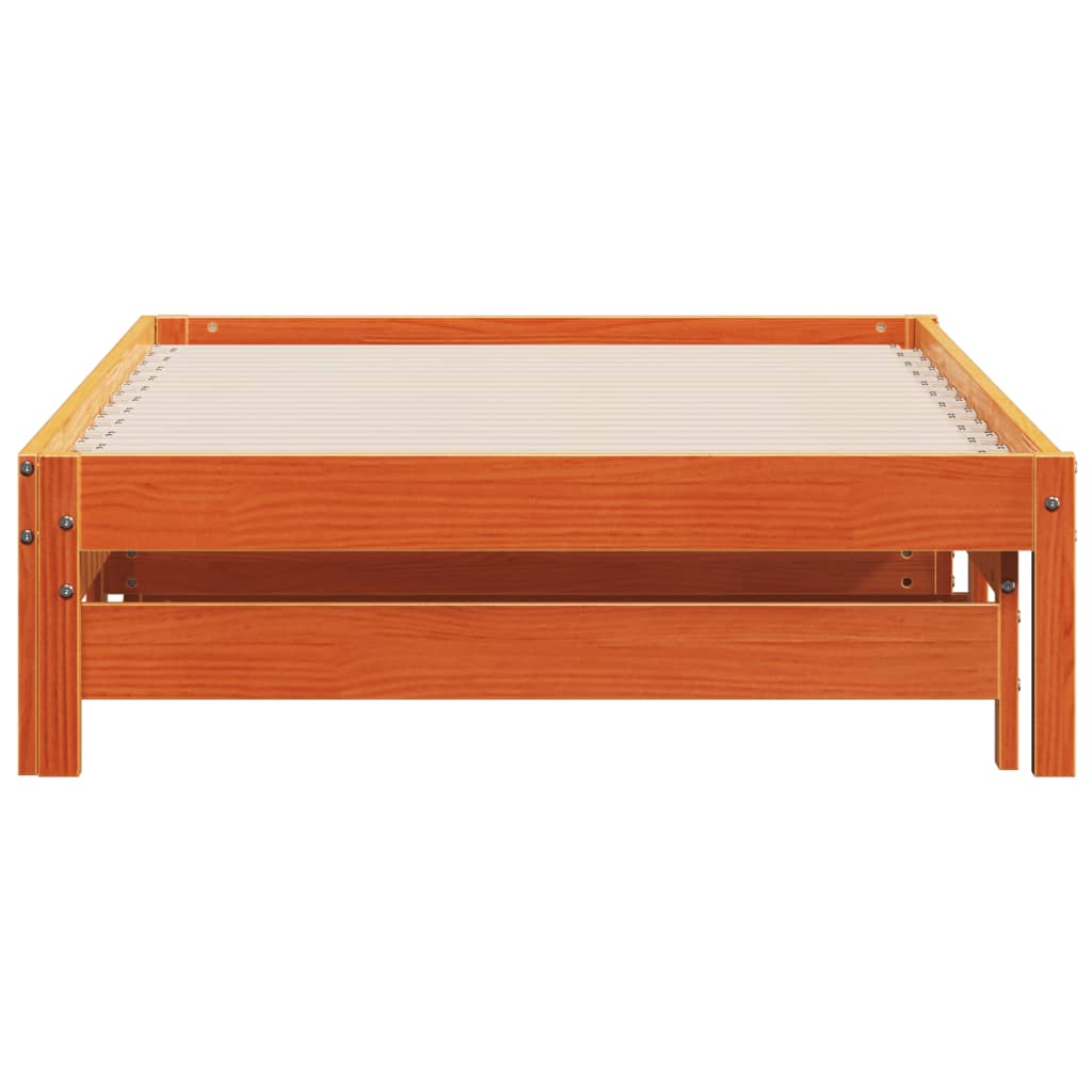 Day Bed with Trundle without Mattress Wax Brown 90x190 cm Single - Bargainia.com - 