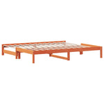 Day Bed with Trundle without Mattress Wax Brown 90x190 cm Single - Bargainia.com - 