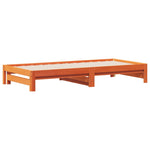 Day Bed with Trundle without Mattress Wax Brown 90x190 cm Single - Bargainia.com - 