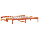 Day Bed with Trundle without Mattress Wax Brown 90x200 cm - Bargainia.com - 