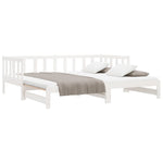 Day Bed with Trundle without Mattress White 80x200 cm Solid Wood - Bargainia.com - 