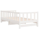 Day Bed with Trundle without Mattress White 80x200 cm Solid Wood - Bargainia.com - 