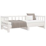 Day Bed with Trundle without Mattress White 80x200 cm Solid Wood - Bargainia.com - 
