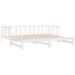 Day Bed with Trundle without Mattress White 80x200 cm Solid Wood - Bargainia.com - 