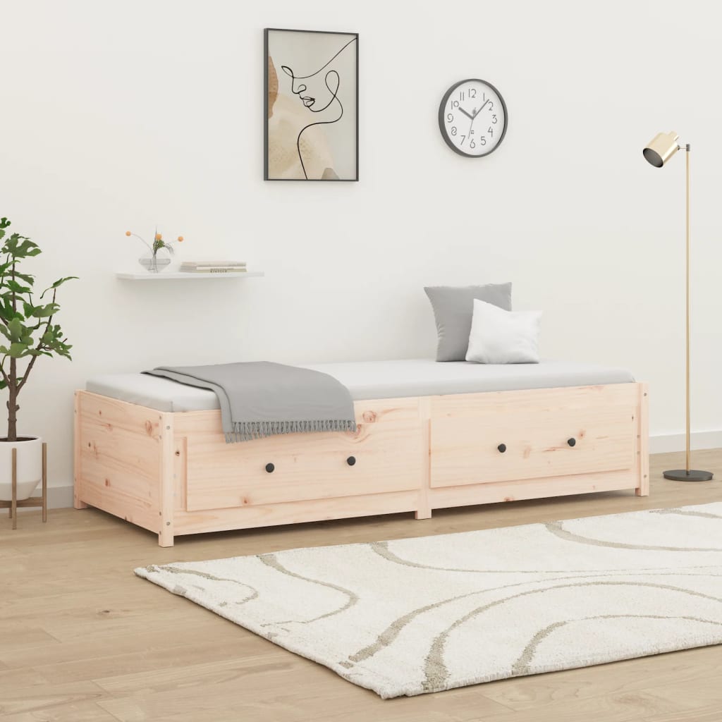 Day Bed without Mattress 75x190 cm Small Single Small Single Solid Wood Pine - Bargainia.com - 
